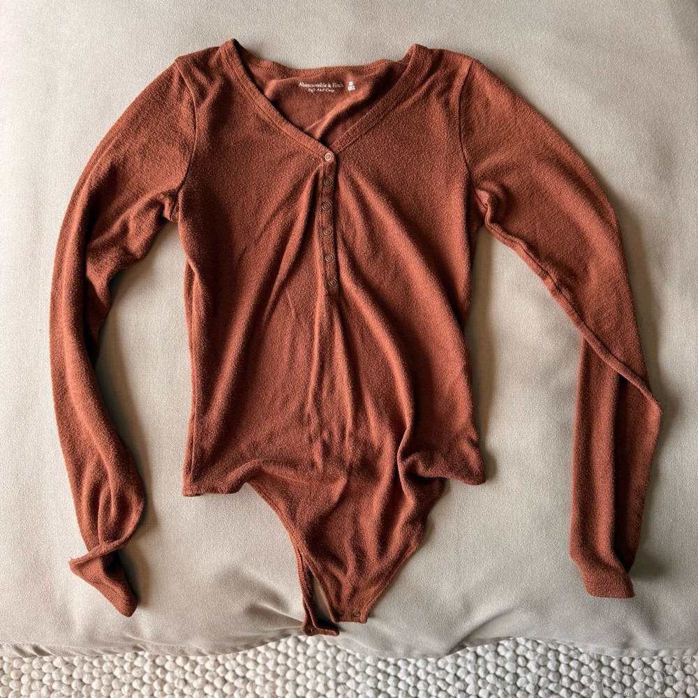 Abercrombie & Fitch Terracotta Long Sleeve Bodysuit